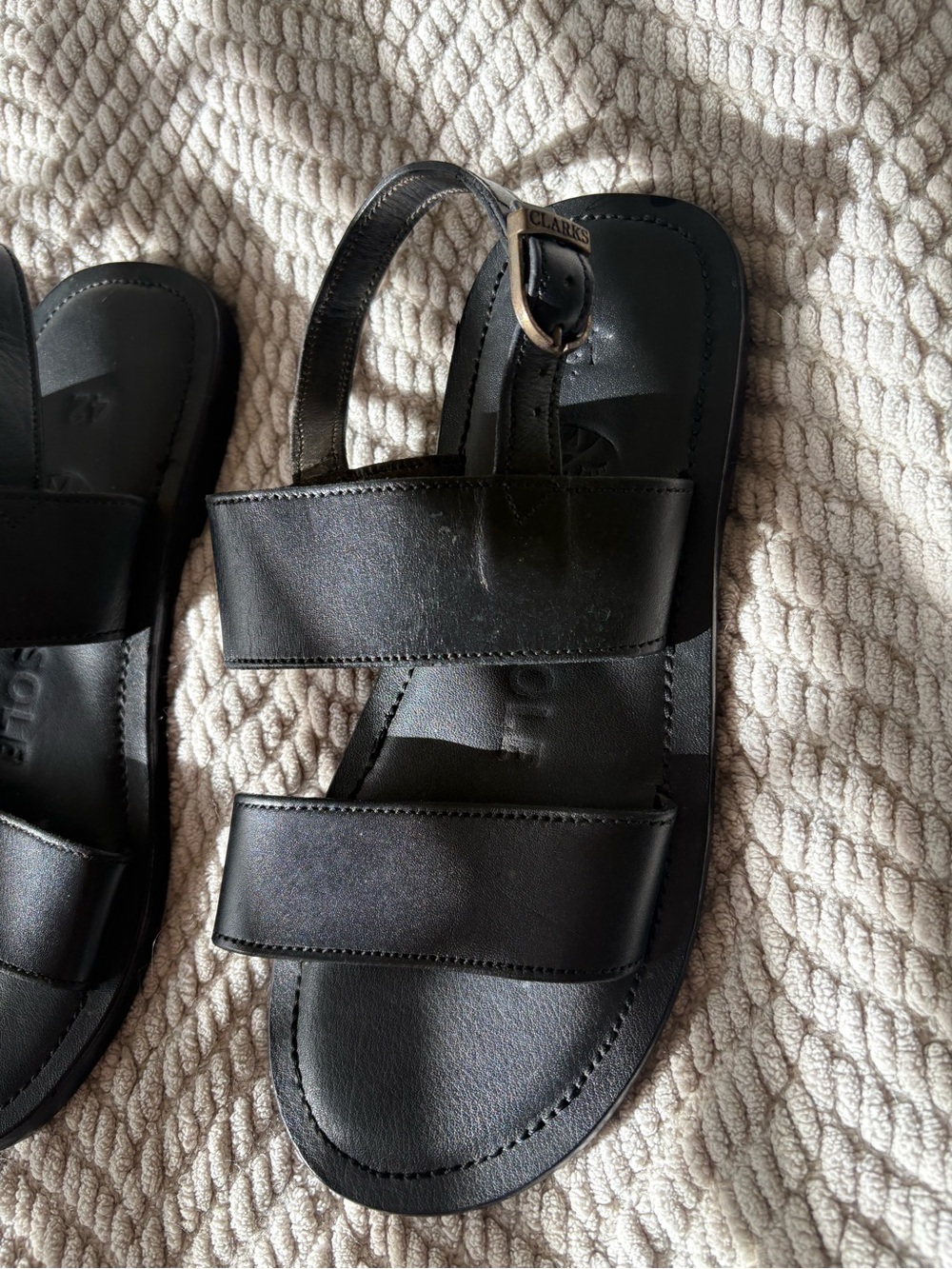 Clarks Black Double-Strap Women's Sandals with Ankle Strap - Picture 2 of 4